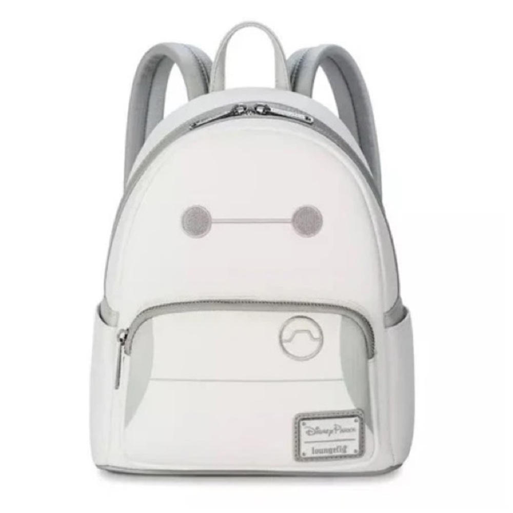 Loungefly BayMax SET: White and Light Gray mini Backpack with matching Headband - Picture 11 of 16